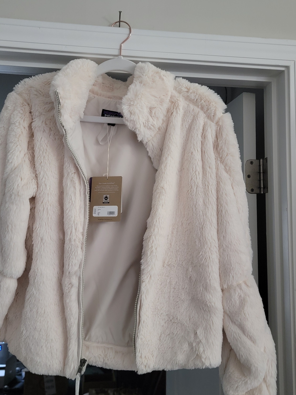 Patagonia Women's Cream Faux-Fur Jacket